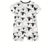 1pc LULUKAKA Baby Boys' Casual Romper, Cartoon Sheep Print, All-Season Knit Polyester, Regular Fit One-piece Outfit, for Outdoor