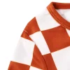 LULUKAKA Boys' Checkered Pattern Long-Sleeve And Pants Pajama Set for Home Wear.