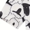 1pc LULUKAKA Baby Boys' Casual Romper, Cartoon Sheep Print, All-Season Knit Polyester, Regular Fit One-piece Outfit, for Outdoor